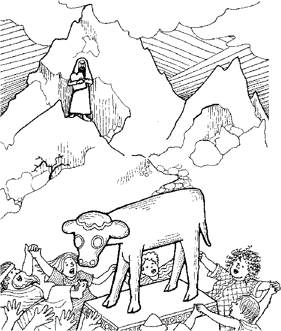 aaron and the golden calf coloring pages - photo #6